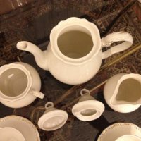 Viktoria Старинен сервиз за чай кафе за 3-ма пълен комплект слонова кост, снимка 14 - Антикварни и старинни предмети - 33559133
