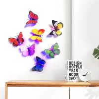 6 бр. Многоцветни светещи 3D пеперуди,нощна лампа,стикер за стена и др., снимка 5 - Други - 43152025