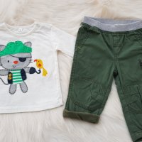 Ватиран панталон и блуза за бебе 3-6 месеца, снимка 5 - Комплекти за бебе - 37988289