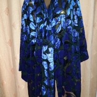 XL/XXL Черен халат на релефни лилави листа , снимка 8 - Нощници - 39857169