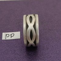 Сребърен пръстен халка Буква ТТ, снимка 2 - Пръстени - 43938421
