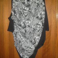 Ултрамодна рокля в черно и бяло с 3/4 ръкав ръкав -уникален дизайнерски модел с черно-бели флорални, снимка 7 - Рокли - 26580642