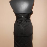Черна рокля имитация на кожа  Samsara, снимка 3 - Рокли - 28754814