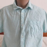 Мъжка риза с къс ръкав от лен F&F , снимка 2 - Ризи - 28818448