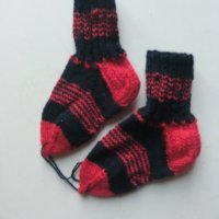 плетени чорапи т.синьо/червено, ходило 14, конч 12, снимка 1 - Чорапи - 39295311