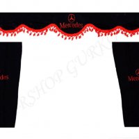 Комплект черни пердета с червени пискюли и лого, снимка 9 - Аксесоари и консумативи - 27639595