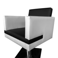 Ефектен фризьорски стол в черно и бяло M0030, снимка 2 - Фризьорски столове - 37424479