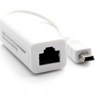 Mini  USB към LAN Adapter за таблети - Ethernet USB, снимка 1 - Мрежови адаптери - 27429897