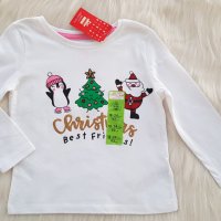 Детска Коледна блуза 18-24 месеца, снимка 1 - Бебешки блузки - 43493554