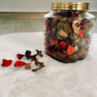 Стъклен буркан със сушени ароматни растения за декорация, 16 лв. , снимка 1 - Изкуствени цветя - 44047768