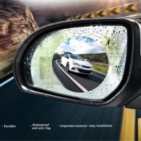 Фолио против изпотяване и дъжд Anti-fog Film за огледалото на автомобила - 2 броя в комплект, снимка 2 - Аксесоари и консумативи - 29817985