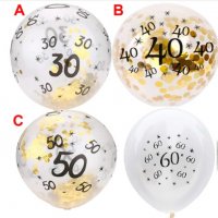 30 - 40 - 50 - 60 години Happy Birthday прозрачен бял латекс балон рожден ден годишнина парти украса, снимка 1 - Други - 27969482