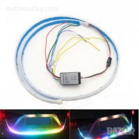 Многоцветна RGB Стоп LED светеща сигнална лента за багажник на кола, светодиодна цветомузика, снимка 8 - Аксесоари и консумативи - 28100607