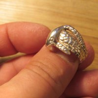 Мъжки Сребърен пръстен змия  - моторджийски, мото аксесоари, мото екипировка, снимка 5 - Пръстени - 26727140