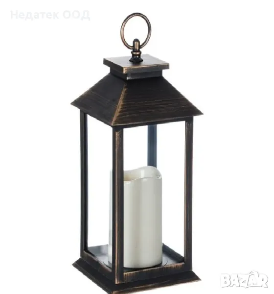 Коледен декоративен висящ фенер, Бронз, 14x14x30 см, снимка 1