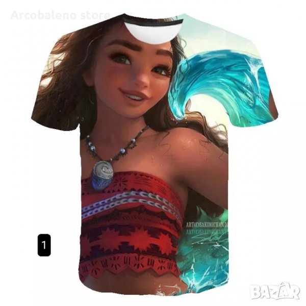 Супер модерна 3D тениска за момичета Moana, 7цвята - 023, снимка 1