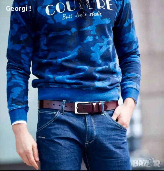 Мъжки, Премиум Спортен Кожен Колан COWATHER*/ Естествена телешка кожа!, снимка 1