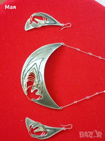 Дизайнерско колие с обеци уникат  Цена : 85 лв., снимка 1