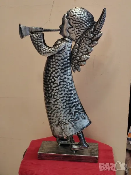 Метално ангелче с музикална тръба. , снимка 1