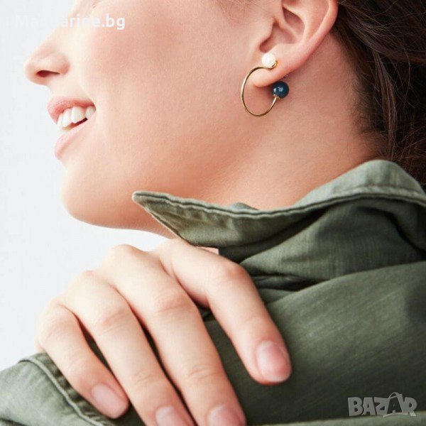 ПРОМО 🍊 FOSSIL 🍊 Дамски обеци по задна част на ухото тип халка нови с кутия и сертификат, снимка 1