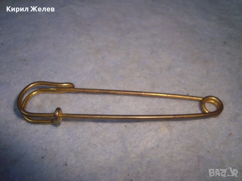 СТАРА БРОНЗОВА ПОЗЛАТЕНА РЕТРО ФИБУЛА АРТ ИГЛА РЪЧНА МАЙСТОРСКА ИЗРАБОТКА 29044, снимка 1
