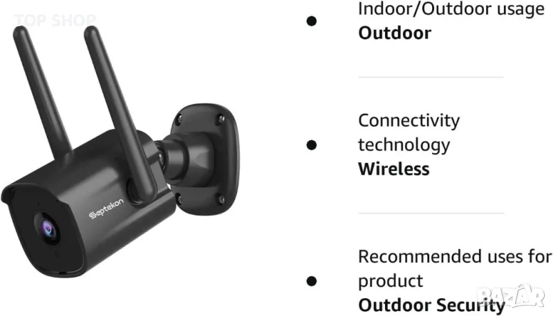 IP Камера на Septekon,1080p, двойна антена 2.4G WiFi камера с нощно виждане,двупосочно аудио, снимка 1