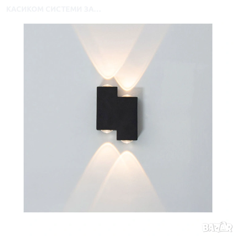 Фасадна лампа аплик  , 4*1W, 4000K, IP44, Черен, снимка 1