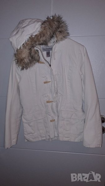 Бяло яке с качулка Warehouse S/M, снимка 1