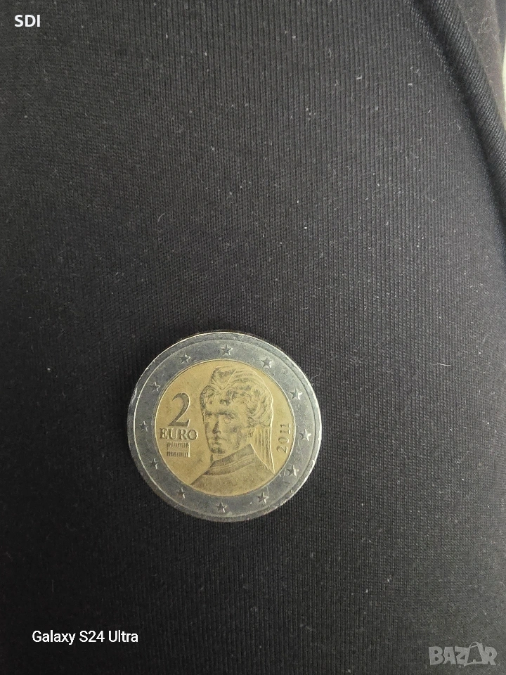 2 euro монета Австрия с лека грешка на ръба, снимка 1