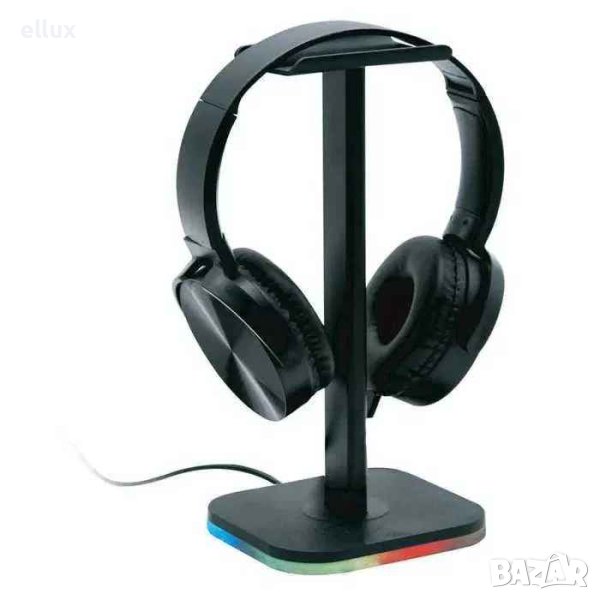 Геймърска RGB стойка за слушалки I-JMB LED / USB - 20.5см, снимка 1