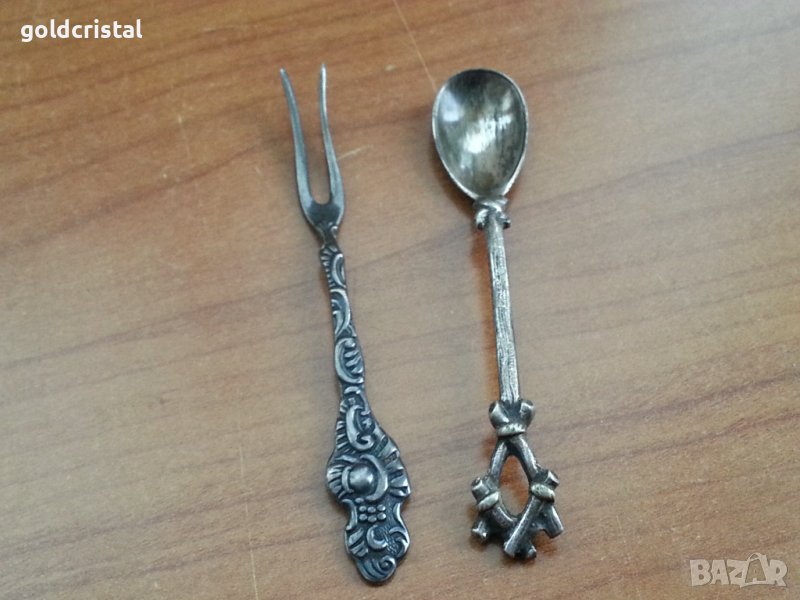Посребрени лъжичка и виличка , снимка 1