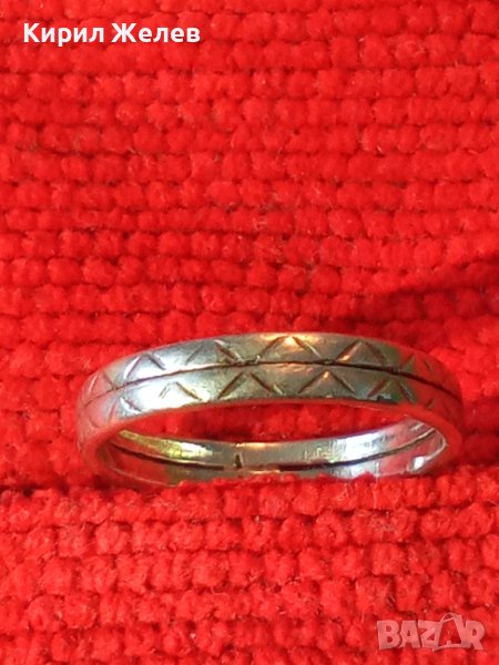 СТАРИНЕН ФИН СРЕБЪРЕН РЕТРО АРТ ПРЪСТЕН ХАЛКА КОВАНО СРЕБРО ВИСОКА ПРОБА РЪЧНО ОРНАМЕНТИРАН 35034, снимка 1