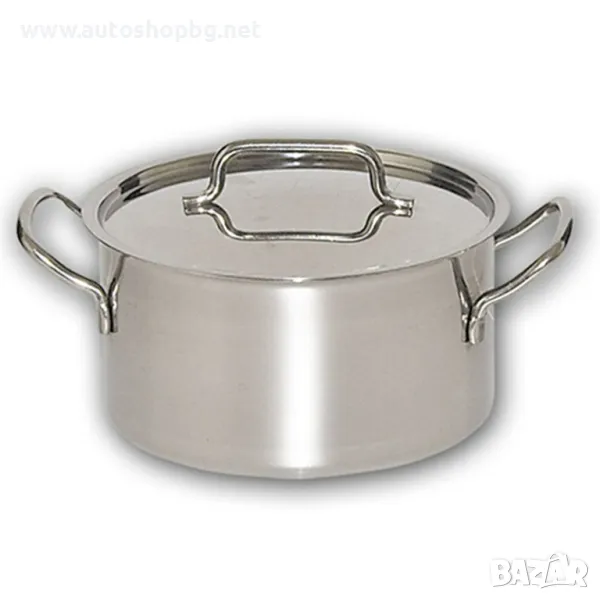 Хром тенджера обикновена с метална дръжка 10 л, снимка 1