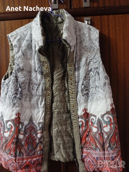 ЕЛЕК с две лица, с цип, джобове и блуза плътна, рае синьо бяло, снимка 1