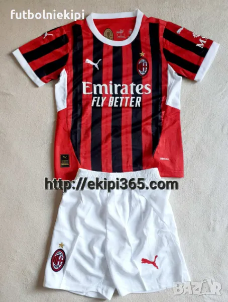 AC Milan титулярен детски футболен екип 2024/25, снимка 1