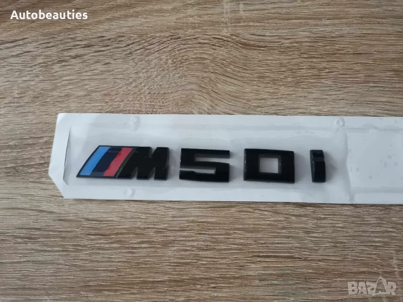 черна емблема BMW M50i малък размер, снимка 1