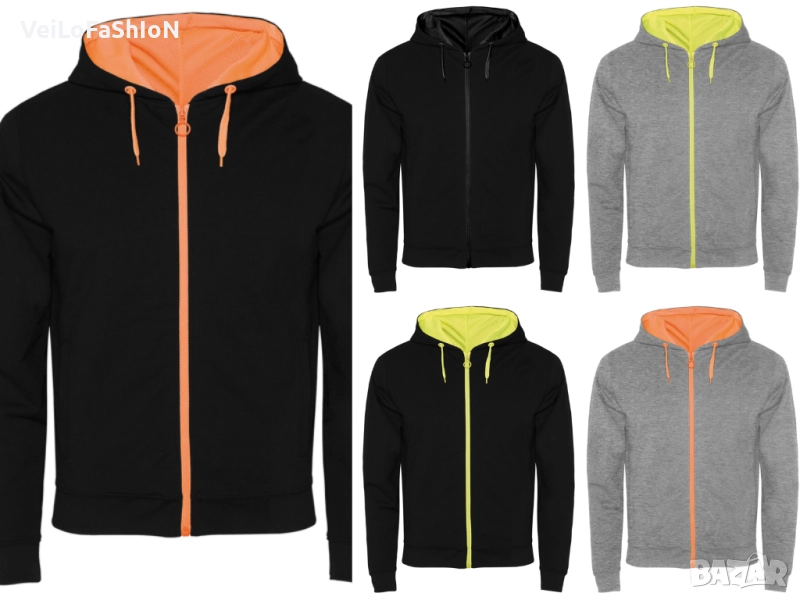 Нов мъжки суичър с Цип и Качулка, различни цветове, снимка 1