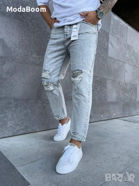 Мъжки широки сиви дънки , снимка 1