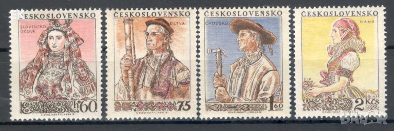 Чехословакия, 1955 г. - пълна серия чисти марки, носии, 2*5, снимка 1
