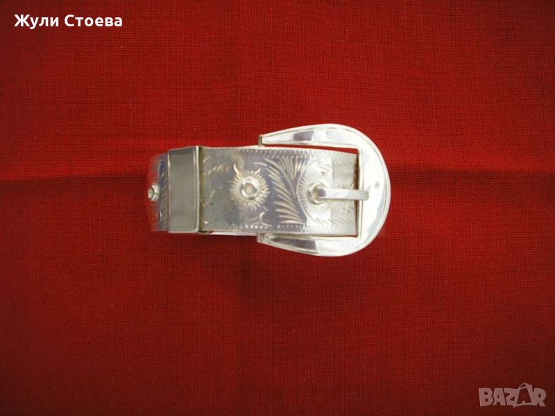 Масивна , твърда , сребърна гривна колан, снимка 1