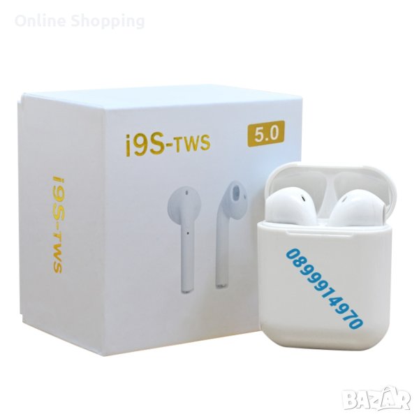 Мини безжични блутут 5.0 стерео хендсфри слушалки-тапи с микрофон за всички модели телефони с блутут, снимка 1