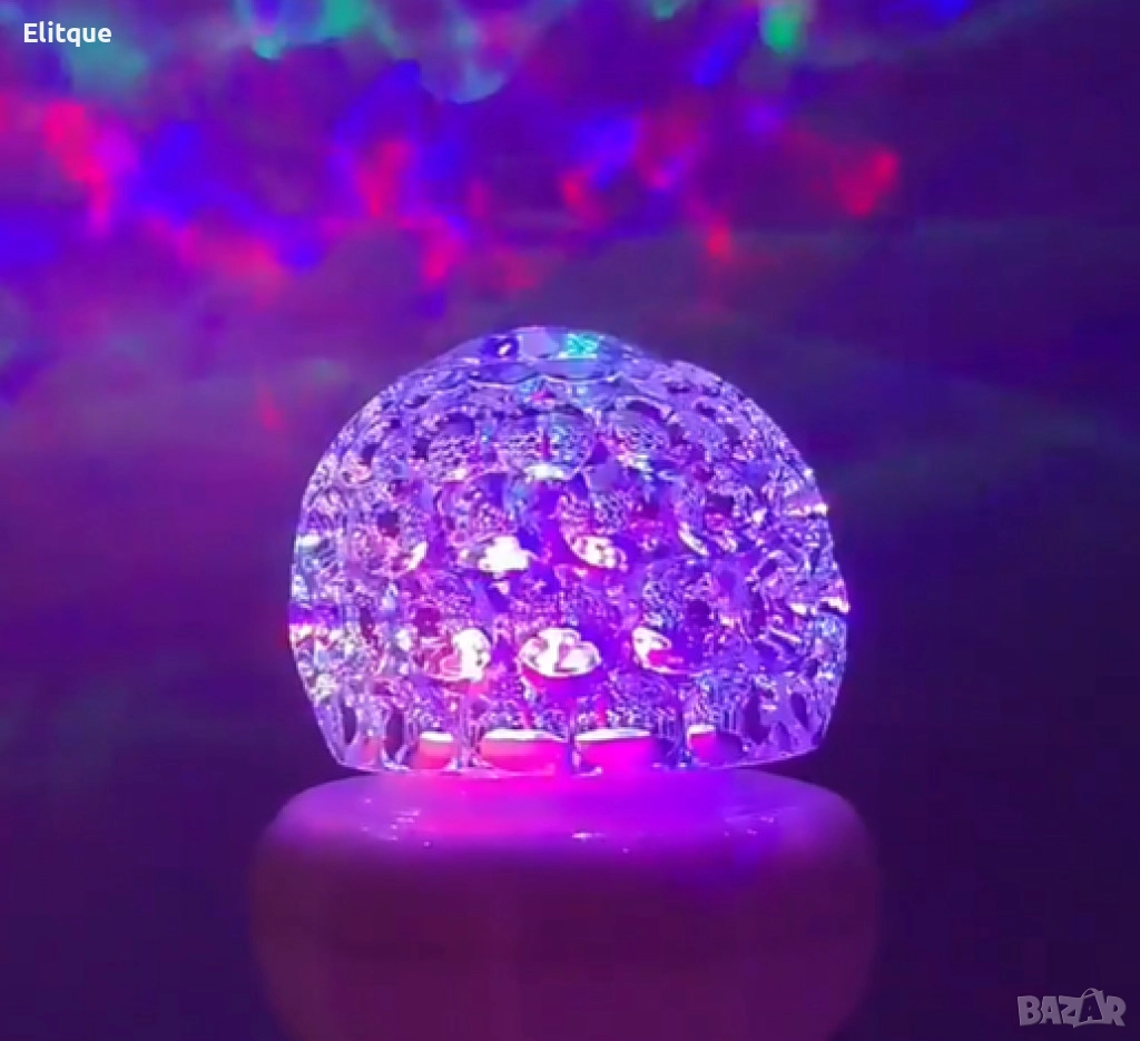 Коледна кристална въртяща се топка LED светлина, снимка 1
