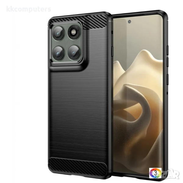 Motorola Edge 60 Pro 5G Удароустойчив Carbon Fiber Калъф и Протектор, снимка 1