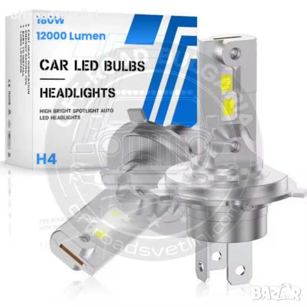 CARLUX LED Диодни Крушки H4 180W 12V 300% светлина без вентилатор, снимка 1