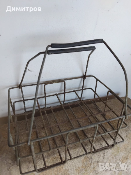 Стара метална кошница за бутилки, снимка 1