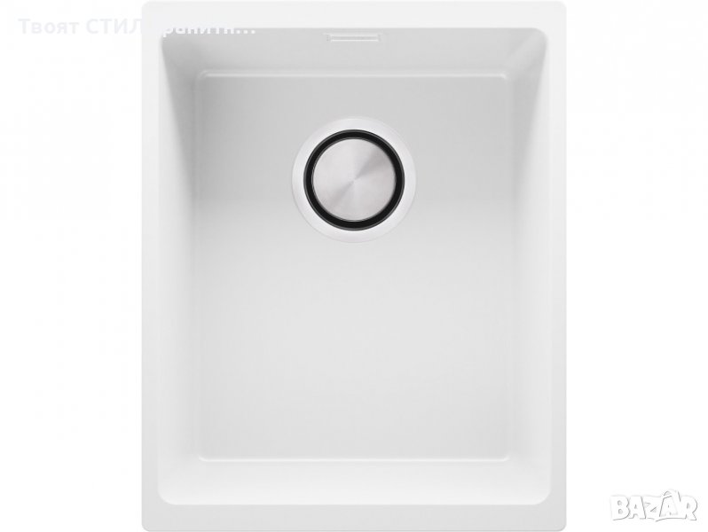 Кухненска Мивка от гранит модел Лондон 40 Slim 360 x 450 mm - Бяла, снимка 1