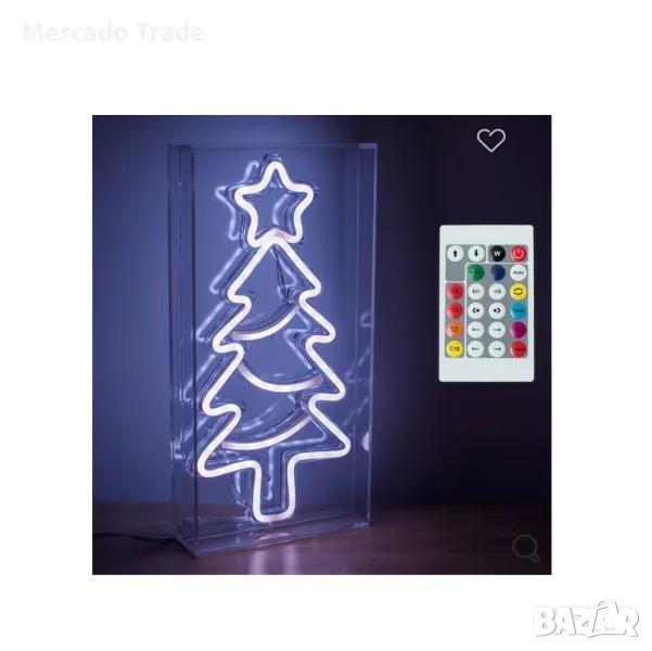 Коледна LED неонова елха Mercado Trade, С дистанционно, Многоцветна, снимка 1