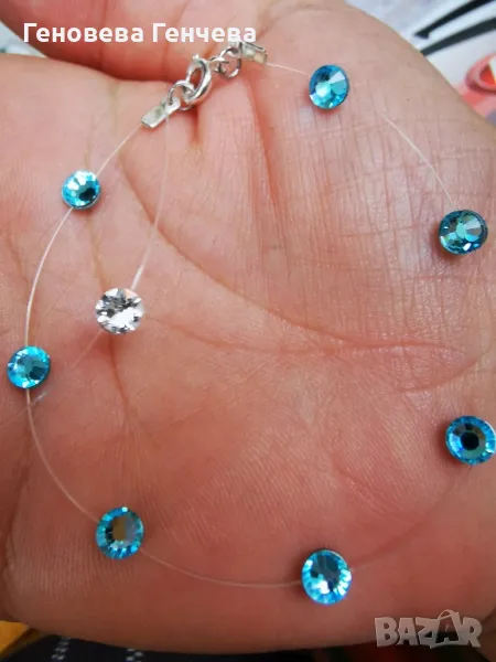 Колие, гривна на корда с кристали Swar0vski , снимка 1