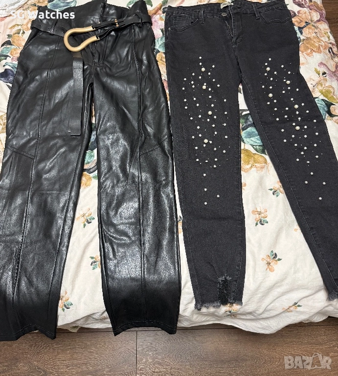 Кожен панталон и дънки, снимка 1
