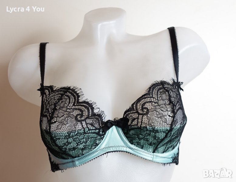 Ann Summers 70C дантелен сутиен в черно и сатен, снимка 1